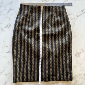 Halogen Net Lace Pencil Skirt in Black Gold Size 12 NWOT